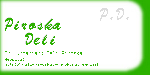 piroska deli business card